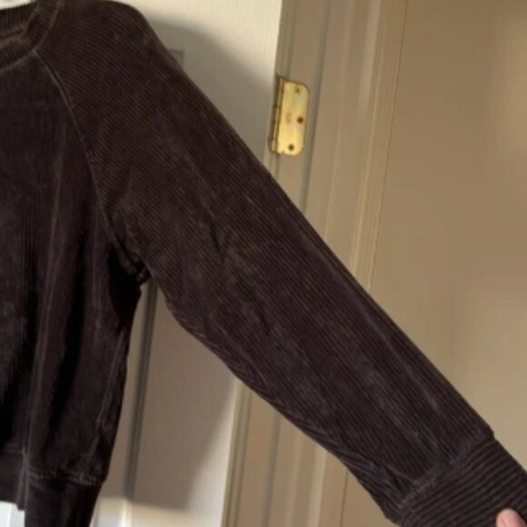 LESET EUC brown corduroy oversized sweatshirt size XS - Picture 3 of 6